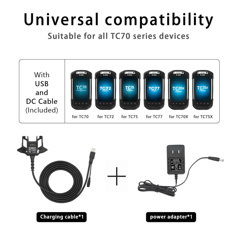 USB Charger Cable with Adapter for Zebra Symbol TC70 TC75 PDA Handheld Computer gallery