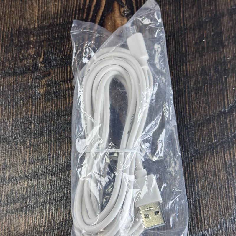USB to USB C Cable – White – 22 AWG x 2 – 8 feet charging cord – Apple – Samsung