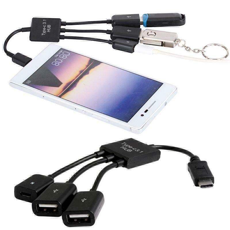 3in1 USB 3.1 Type-C To Micro USB 2.0 Power Charging Host OTG Hub Cable Adapter gallery