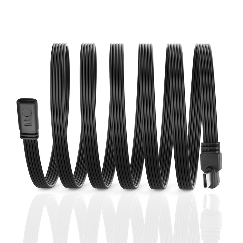 90Degree USB to Cable,USB 2.0 Flat Cord, Right Angle to Extension Cable Charg…