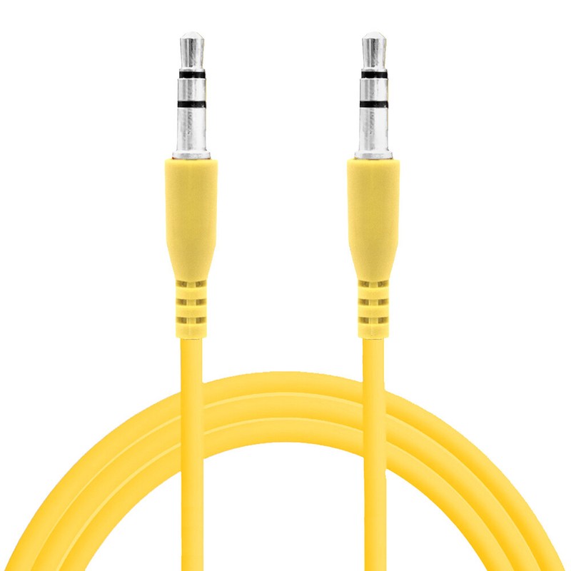 Yellow Color 3.5mm Stereo 3ft Male to Male Mini Jack Port Audio Aux Cable Cord