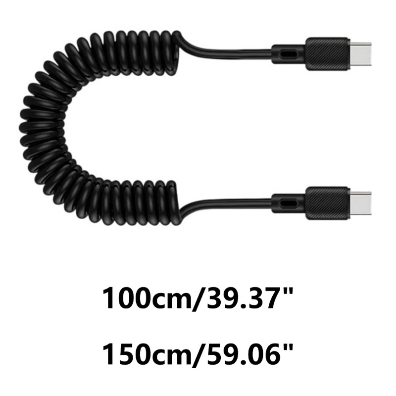 Spring USB C to USB C Coiled Cable for Efficient Charging and Data Transfer gallery