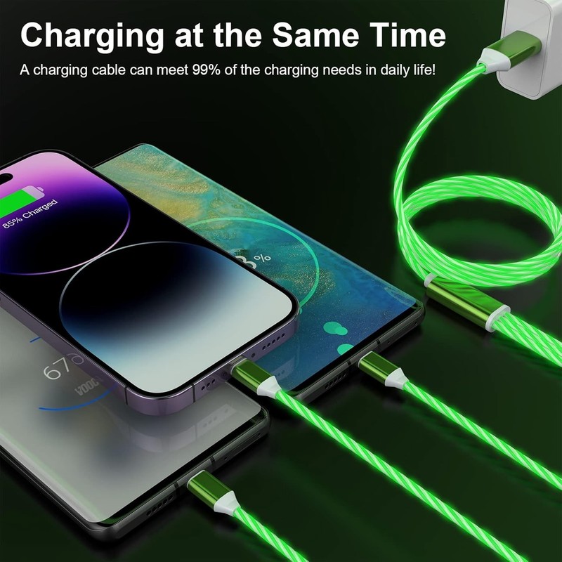 3-in-1 Multi USB Universal Flowing LED Light Up Phone Charge Cable， gallery