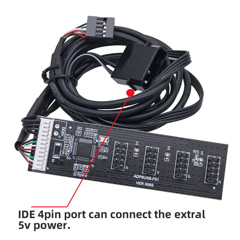 USB 2.0 9pin 10pin Header 1 to 4 Female Splitter Extension Cable HUB with IDE 5V gallery