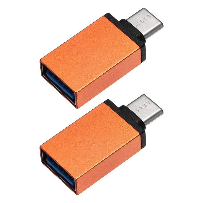 2 Pcs USB Data Blocker, USB C to A Data Protector, Orange