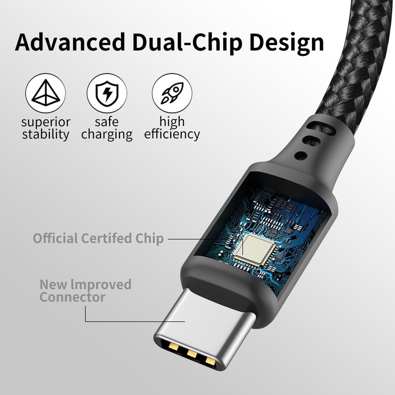 Short USB C to USB C Cable 6 inch 3Pack,USB C Cable Short Supprt 35W to 60W Fast gallery