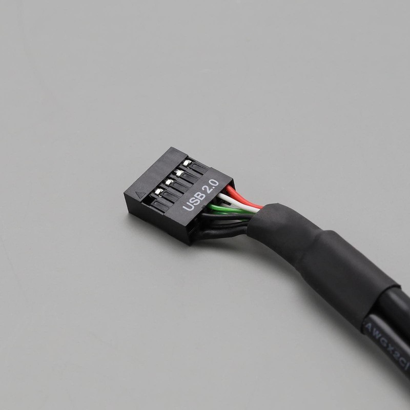 2PCS USB Header Extension Cable USB 2.0 9-Pin to 9-Pin Female Internal Mother... gallery