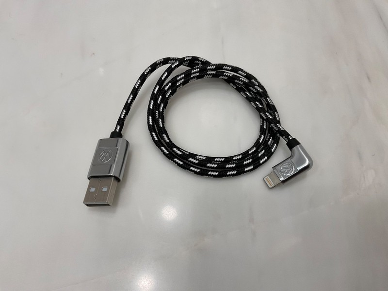 VW USB-A to LIGHTNING Braided Charging Cable - 29” long BLACK MFi Certified R59