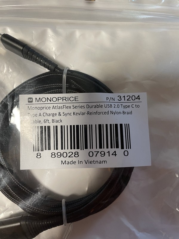 NIP Monoprice AtlasFlex Durable USB 2.0 C to A Charge and Sync Cable gallery