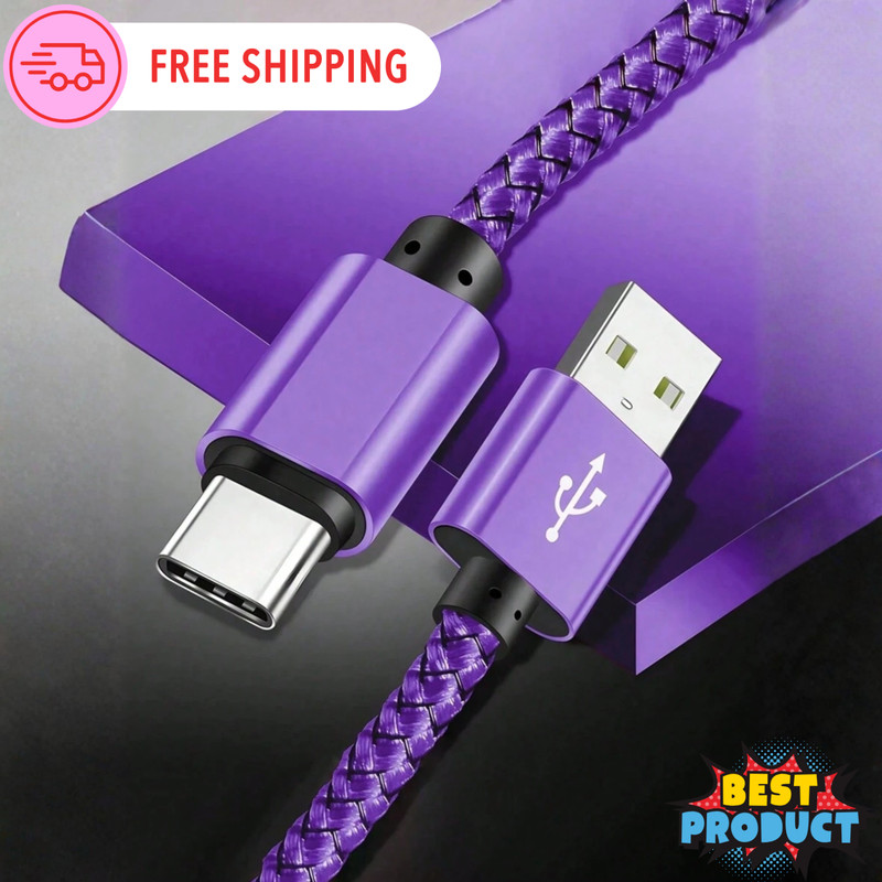 Braided USB C Type-C Fast Charging Data SYNC Charger Cable Cord 3/6/10FT Lot USA