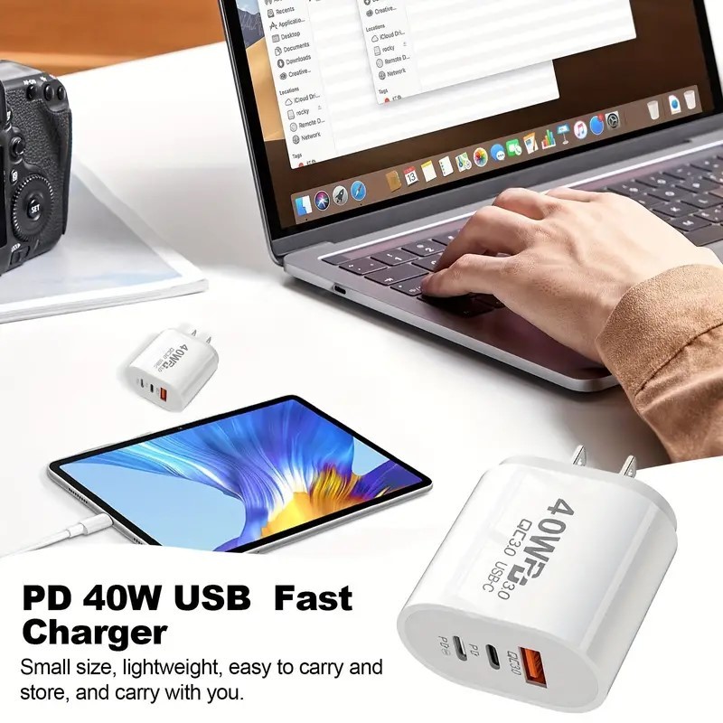 Dual PD 40W Fast Wall Charger Power Adapter For iPhone 16 Pro Max 15 13 8 Plus gallery