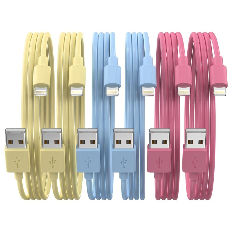 6Pack(3/3/6/6/6/10 FT) [Apple MFi Certified] iPhone Charger Long Lightning Cable