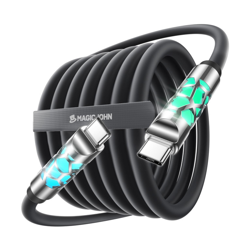 240W Fast Charging Cable, 6.6FT Soft Silicone USB C to USB C Cable, USBC for Swi