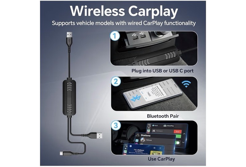 Car Screen Mirroring Adapter Wireless CarPlay App YouTube Net-Flix TikTok etc. gallery