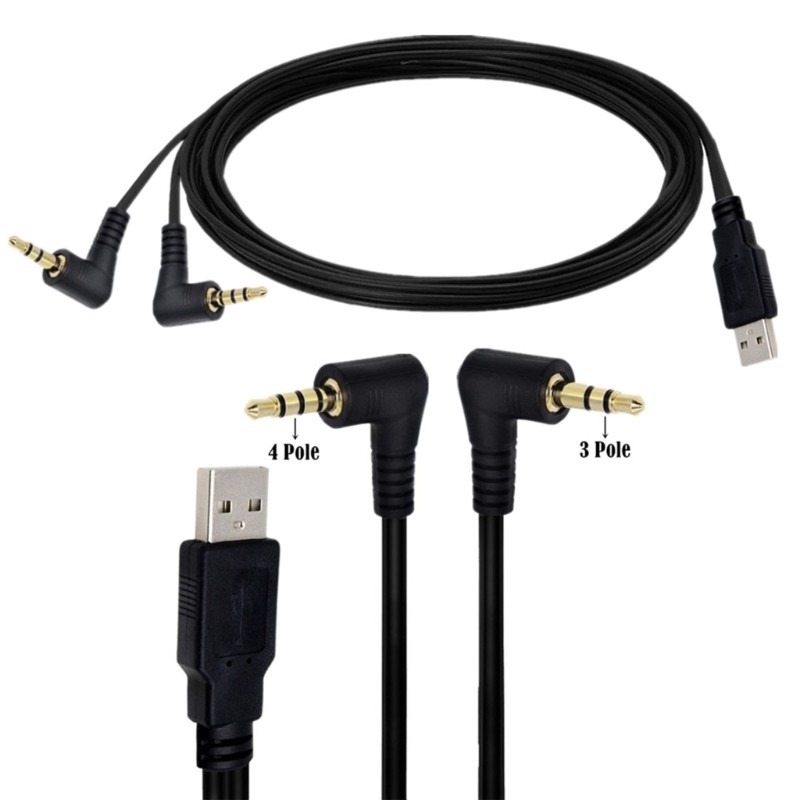 2 in 1 3.5mm Male AUX Jack Cable to USB 2.0 Adapter Cord for Headphones gallery