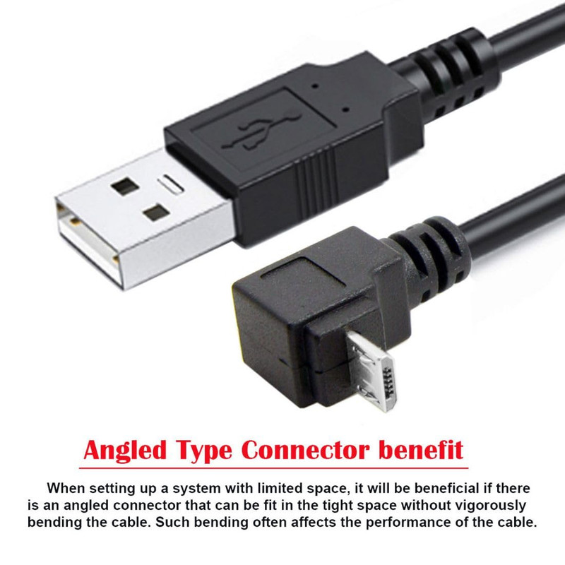 USB to Micro USB Cable,Usb 2.0 Male to Micro USB 5Pin Male 90 Degree down Angled gallery
