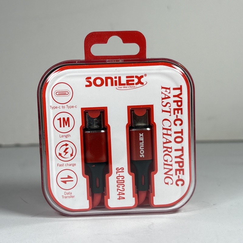 Sonilex USB-C To USB-C 1M Fast Charging Cable - Red (Many Available)