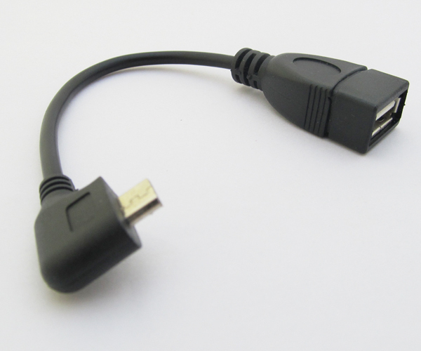 3pcs NEW Angle Host OTG Cable Micro 5pin USB male to USB female Adapter Cable