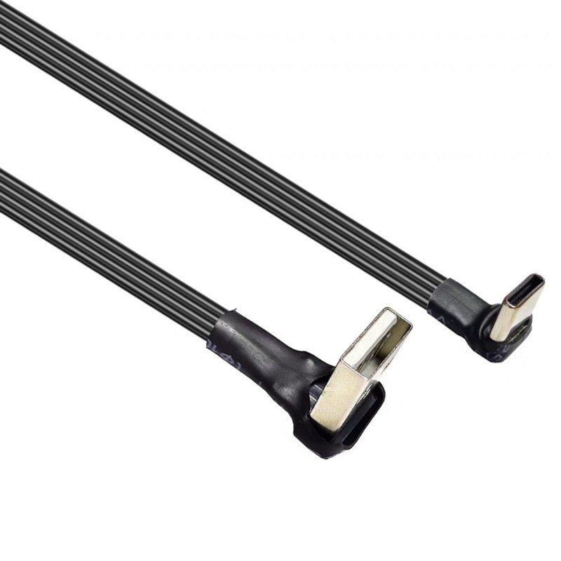 Flat Type C to Angled USB Cable Left, Right, Up And Down Support 480Mbps 10W gallery