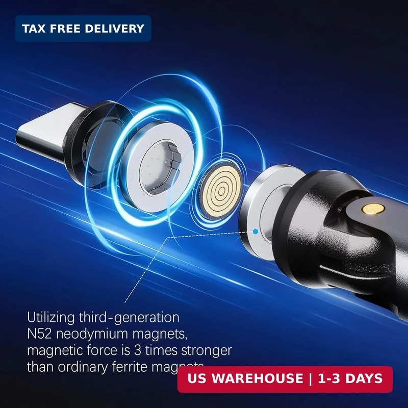 Magnetic USB C to C Adapter, 240W PD Fast Charging 480Mbps Data 9-Pin Breakaway gallery