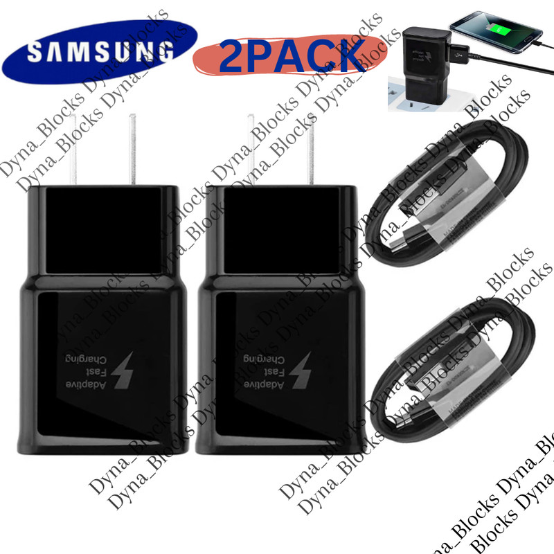 2 PACK Type USB-C Fast Wall Charger Adaptive For Samsung Galaxy S22 S21 S20 S10