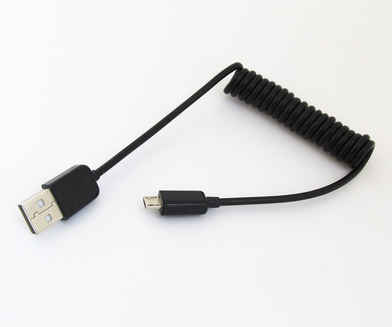 5pcs 30cm USB 2.0 A Male to Micro 5P USB Male Extension Spring Retractable Cable