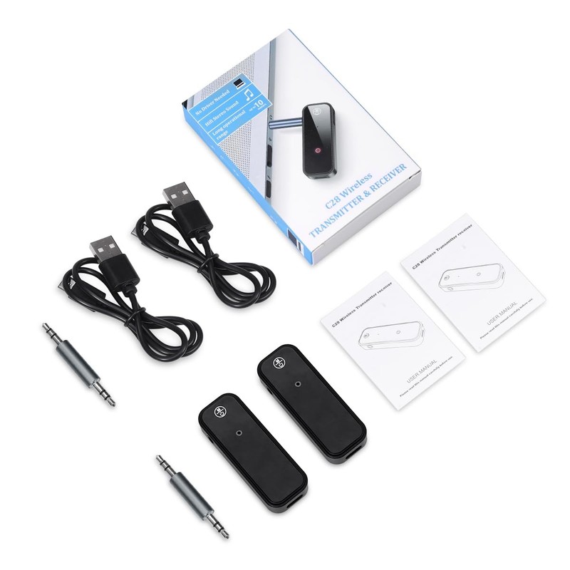 2 Pack Aux Bluetooth Adapter for Car, 2 in 1 Bluetooth 5.3 Transmitter Receiv... gallery