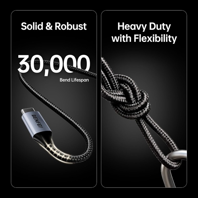 USB-C to USB-C 4K 120Hz Cable 100W PD Fast Charge 10Gbps Data Transfer 3ft Silic gallery