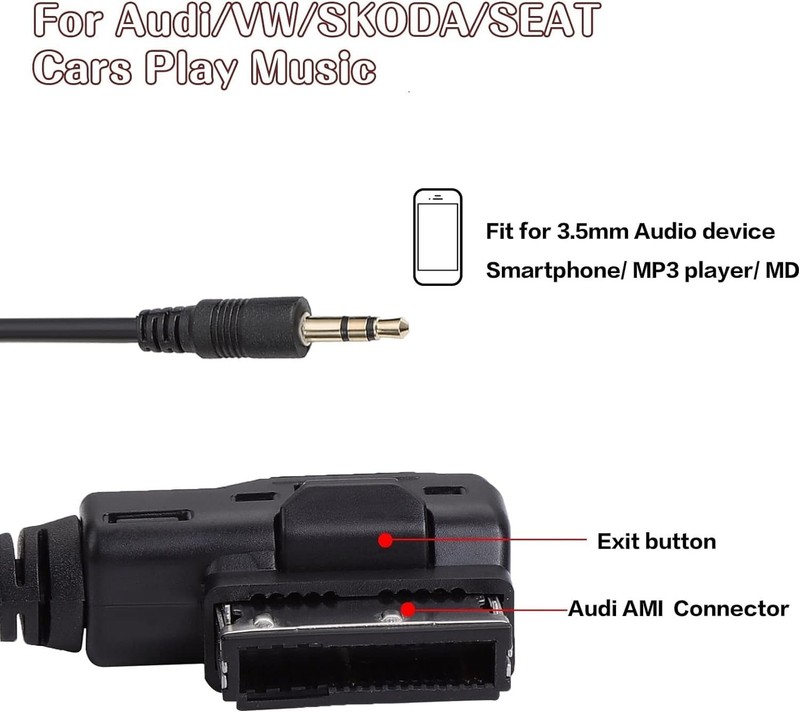 6.6ft AMI MDI MMI AUX Cable Audio Music Interface Adaptor 3.5mm Jack Aux-in M... gallery