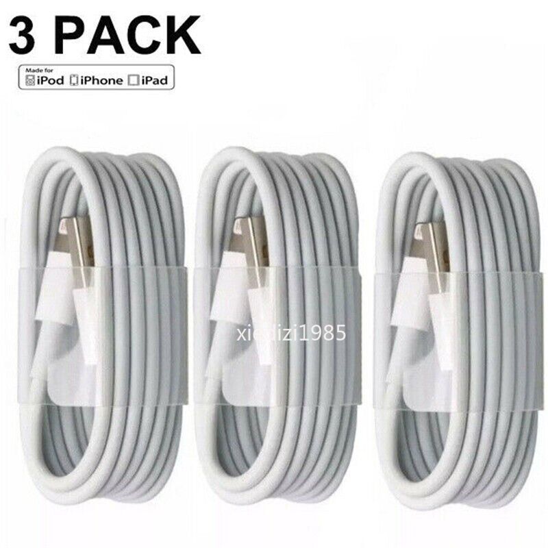 3-PACK OEM USB Data Fast Charger Cable Cord For Apple iPhone 5 6 7 8 X 11 12 MAX