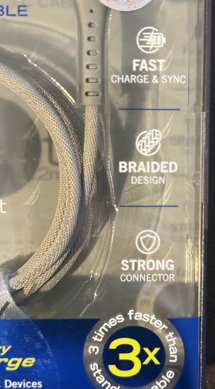Nautica Urban 4ft Braided Gray USB-C To USB-C 65Watts Hyper Charge Cable * CB500 gallery