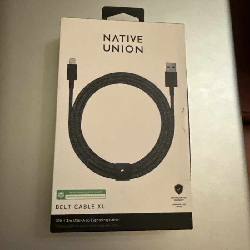 Native Union Belt Cable XL 10′ USB-A to Lightning “MFi-Certified” – Cosmos