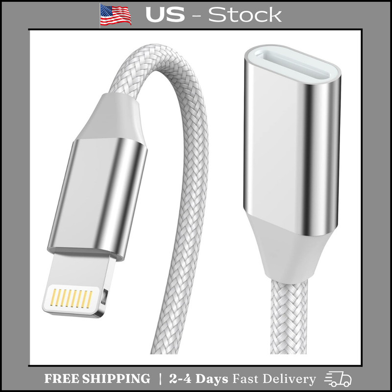 For Iphone Charger Extension Cord,[Apple Mfi Certified] Nylon Braided Lightning