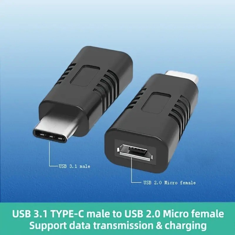 Micro USB To Type for PC Laptop (Black)