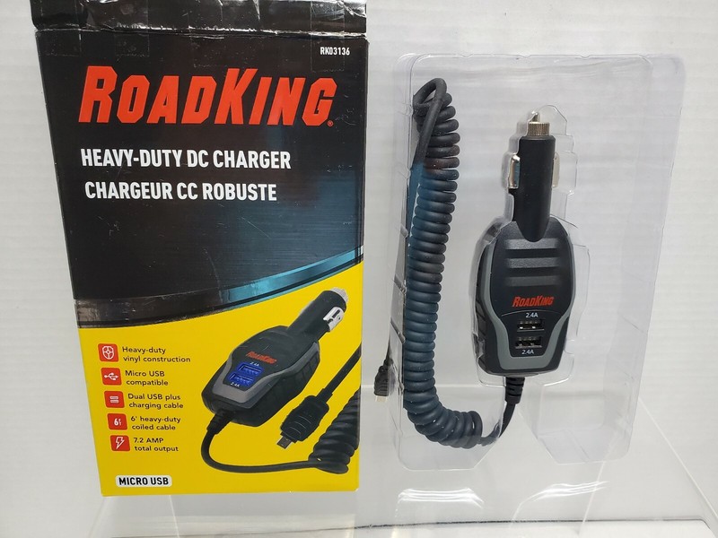 RoadKing Heavy-Duty Charger (Micro USB) RK03136 OPEN BOX