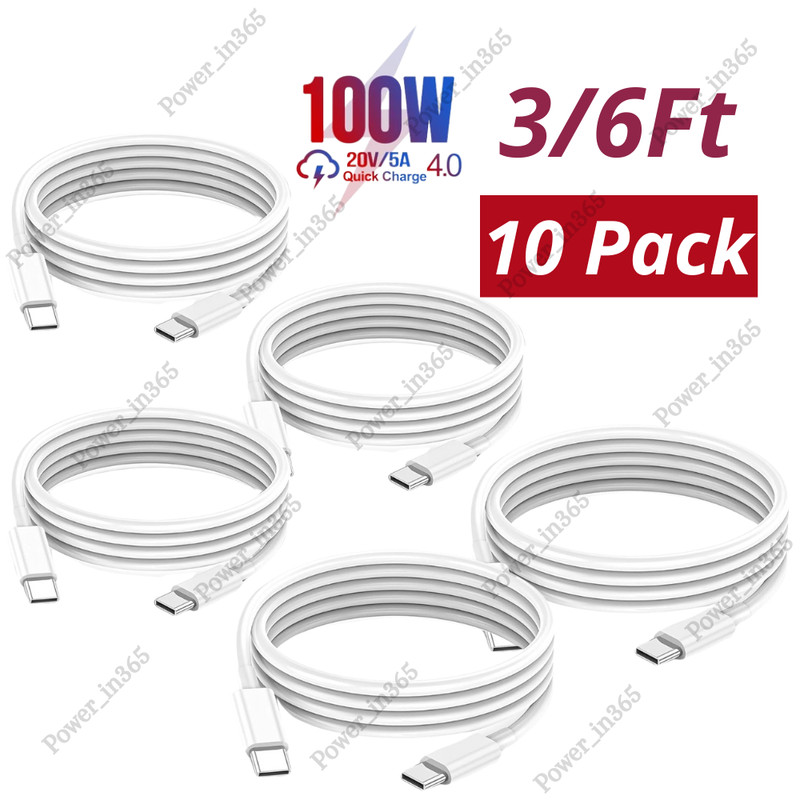100W Dual USB C Fast Charger Cable Cord For Android iPhone 15 iPad Pro Macbook