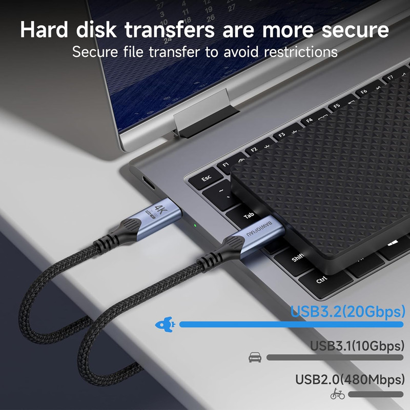 Long Usb-C Cables 2 Pack 10FT, 100W Fast Charging, 20Gbps Superspeed USB 3.2 Gen gallery