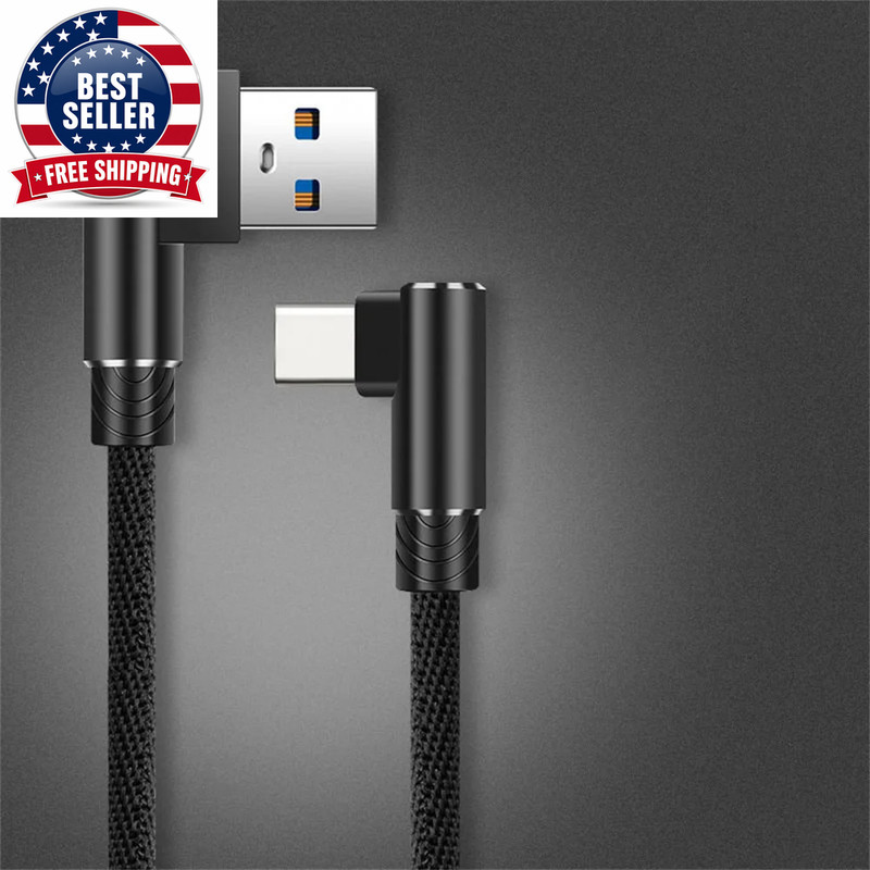 5A 40W USB C Cable 90 Degree Elbow Fast Charging Charger Data Cord High Speed Da