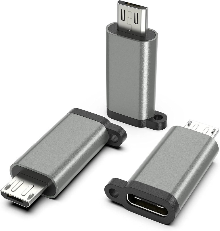 USB-C to Micro USB Adapter, 3-Pack USB Type C Female to Micro USB Male Converter