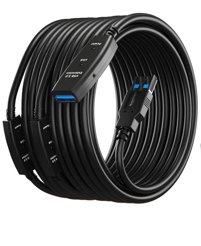 MutecPower 65 Feet Active USB Extension Cable 3.0 Male to Female with 3 Extensio