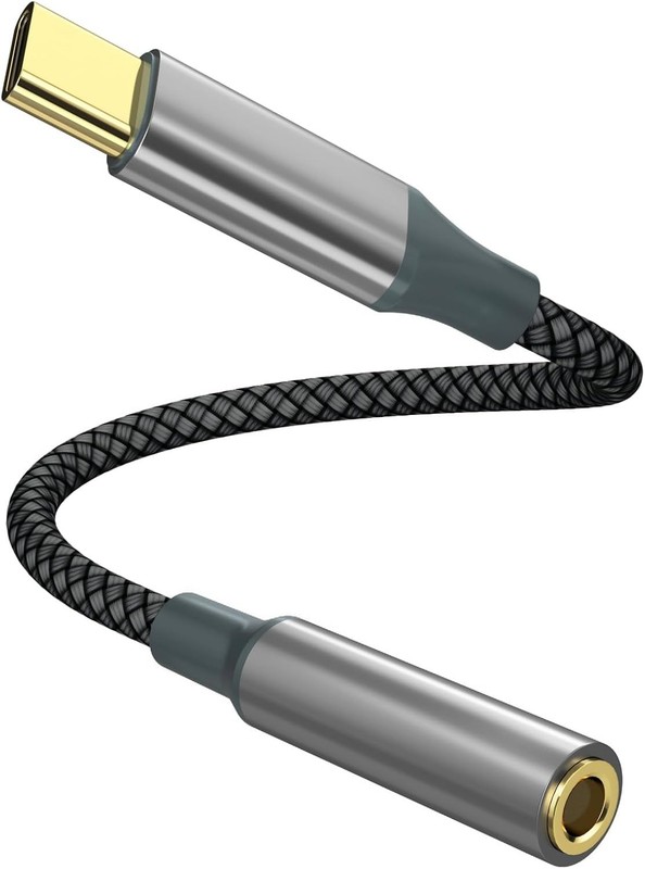 USB C to Aux Audio Dongle Cable Cord, Type C to 3.5mm Female Headphone Jack Adap
