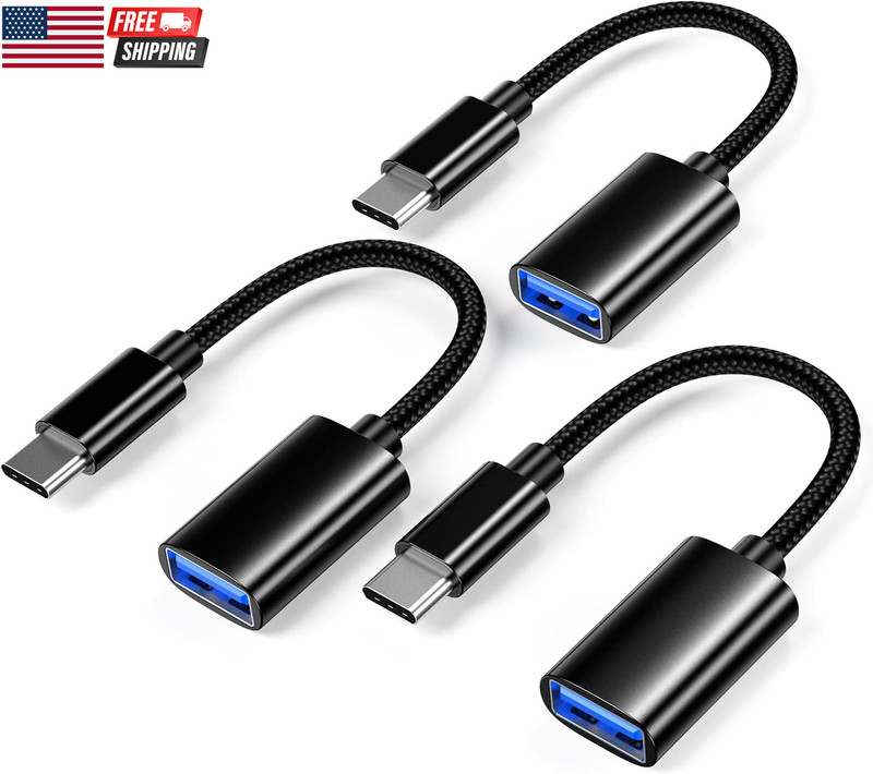 USB C to USB 3.0 Adapter [3 Pack], USB C Male to USB Female OTG Cable Thunderbol gallery