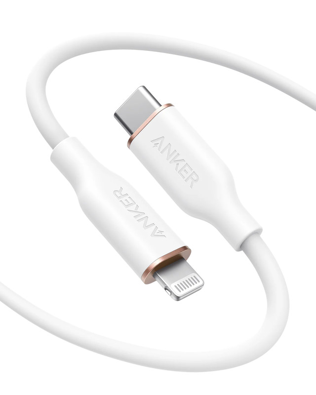 Anker 641 Flow iii USB-C to Lightning Cable 6ft. – Cloud White – MFi-Certified