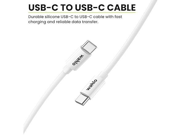 Go Green Power Inc. W-UCUC-10-2P USB-C to USB-C Cable, 10 Ft, White, 2 Pack gallery