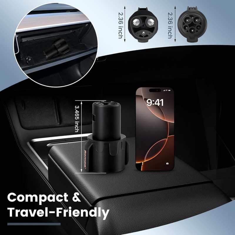 J1772 to NACS EV Charging Adapter for Tesla Model 3 Compatible Charger Converter gallery