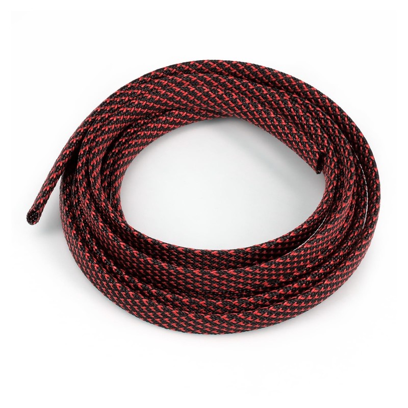 Kelepu Black and red-2 1/2″ Braided Cable Sleeve