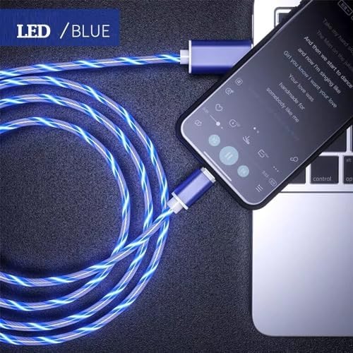 39 Inch Blue Light Up Flowing USB C to USB C PD Fast Charging Cable Cord gallery