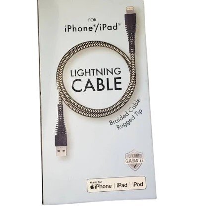 iHip Light-ning Cable For Apple Products, Braided, 9 Feet
