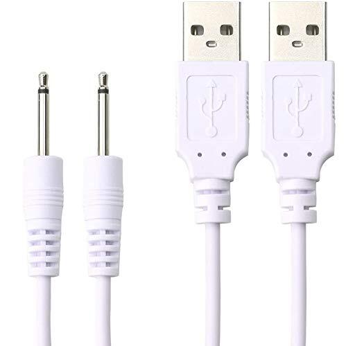 2 Pack Replacement DC Charging Cable USB to DC 2.5mm Fast Charger Cord