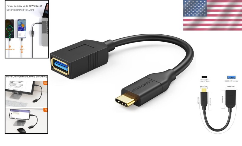 Durable USB C to USB A Adapter Set, 0.5FT, 5Gbps Data Transfer for All Devices gallery
